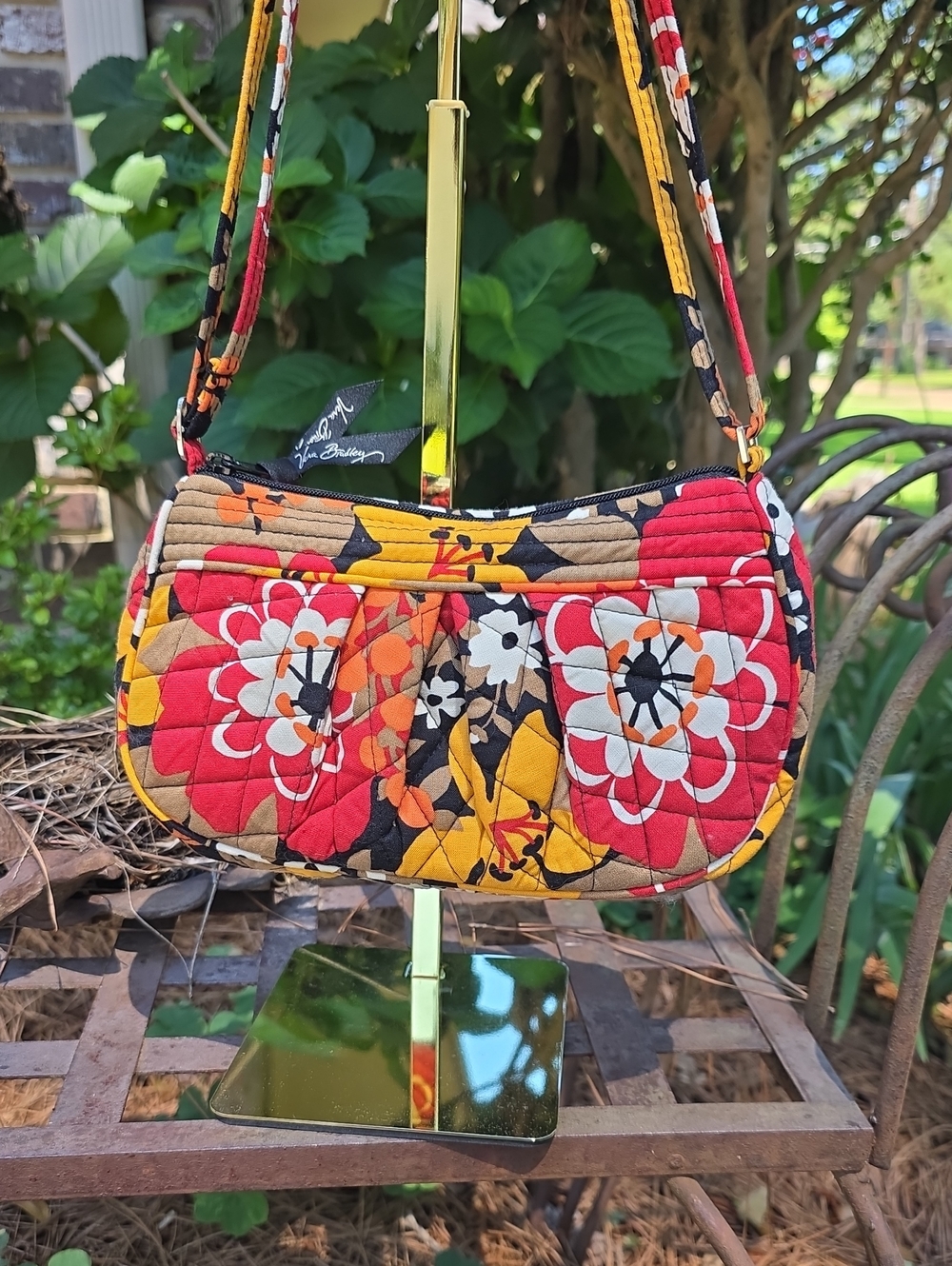 Vera Bradley Bittersweet Quilted Mini Shoulder Bag / Crossbody Red Yellow